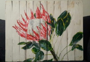 WA5 - Protea Acrylic on wood  